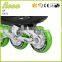 wholesale retractable green metal frame pu wheel roller skate shoes