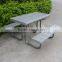 Powder coated perforated steel picnic table set outdoor metal table and benches