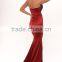 PS-13 Charming Applique Red Evening Party Gown with Seductive Side Slit Zipper Covered Low Back Mermaid Prom Dress for Party