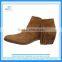 Wooden heel ankle boots tassel ankle boots lady ankle booties