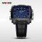 New Products 2014 WEIDE Male Clock Fashion Vogue Watch Leather Strap Watches Alarm LED Watch Waterproof Relogio Masculino WH2308