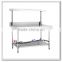 S012 Stainless Steel Restaurant Hotel Work Table With 1 Layer Overshelves