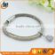 Stainless steel Network chain with silica gel bracelet Leather bangle