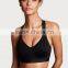 custom black fitness women padded sports bra adjustment seamless sports bra