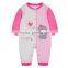 High Quality in Stock Type 100% Cotton Plain Pink Baby Girl Romper