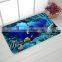 3pcs Blue Ocean Bath Rugs Set / Toilet Seat Cover Carpet / Bathroom Mat