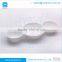 High Quality Acrylic 3 Round compartment Food Tray