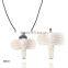 Popular white color carved bone pendant necklace for girls