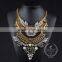 high quality vintage rhinestone imitation pearl chunky statement necklace tin alloy fashion women pendant necklace 6390144