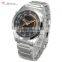 Shark Stainless Steel Back Silver Strap Round Dial LED Luminous Men Casual Quartz Wristwatch