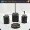 Promotional golden edge ceramic bathroom sets black china manufacturer