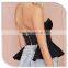 Fashion Black ruffle hem design women dancing bralet sexy tops