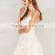 Ladies Fashion Halter White Color Lace Short Umbrella Dresses