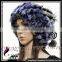 CX-C-68D Ladies Knitted Winter Neck Warmer/ Fashion Rex Rabbit Fur Hat