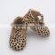Leather baby girl leopard print vintage style sandals baby shoes
