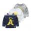 Wholesale spring cotton long sleeves boys kids round neck t-shirt