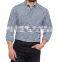 Navy check Long Sleeve Buttoned Men Shirt