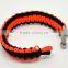 Orange Red Nylon 550 Cord Stainless Steel Shackle Survival Bracelet