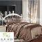 Light Brown Luxury 4pcs silk bedding set linen