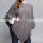 wholesale 12gg women v neck cable knit 100%cashmere poncho wrap