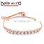 Fashion Adjustable bracelet with extended chain golden silver rhinestone bracelet wholesale
