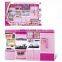 Newest Item Pastic Children Kitchen Toy Play set With light with music with doll