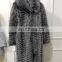 Winter Jacket natural silver fox fur coat