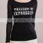 2017 Autumn Latest Style Women Slim Fit Long Sleeve Cotton New Design Printing T-Shirt