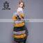 Three color phase Hot sale high quality sleeveless long vest real fox fur waistcoat