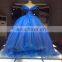 2017 Blue Ball Gown Bridal For Party Luxury Organza Off-Shoulder Wedding Dress Tiamero 1A150