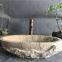 China Beige Travertine Bathroom Vessel Oval Sink Natural StoneWash Basin