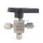 Tee Ball valve 3 6 8 10 mm 1/8 1/4 3/8 1/2 inch hard tube stainless steel 304 card set acid proof 3 way ball valve