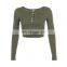 Women Long Sleeve Ladies T shirt Wholesale 2020 INS Hot Summer Blank Plain Crop Top