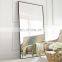 Modern Large Full Length Floor Mirror Full Body Tall Mirror Free Standing or Wall-Mounted Brushed Thin Frame for Bedroom