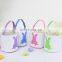 Wholesale 2022 Easter Decoration Gift Toy Bunny Bucket Lovely 100% Canvas Kids Easter Egg Basket With Rabbit Tail And Ears