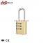 Durable 22Mm Steel Shackle 3 Wheel Brass Combination Safe Padlock For Doors