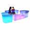 CE RoGS GS Approval Modern led furniture with 16 Color Changing and IR remote high square bar table