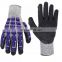 High Quality Cut Resistant Level 5 Protection Wrinkling Latex Palm Coated Tpr Mechanic Impact Glove