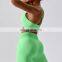 Seamless Ribbed Sling Straps Sports Cross Back Gym Bras Custom Sweat Wicking Yoga Tops