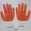white polyester thread knitted orange PVC palm and fingers coated water-proof abrasion-resistant safety work gloves