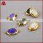 Dazzling gold jewelry 18k druzy oval geode connector amethyst tones crystal druzy pendant with two bails                        
                                                                Most Popular