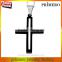 Men Cool Black Silver Stainless Steel Cross Pendant Chain Necklace