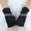 Black Girls Stylish Velour Gloves with Ruffle on Cuff