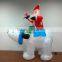 DJ-XT-65 inflatable christmas santa on polar bear with candy airblown music decoration