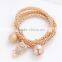 China wholesale fashion jewelry rope zinc alloy rhinestone gold owl bracelet design for girls