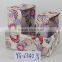 rectangular set of 3 cute fabric cotton fruits basket with metal rack