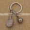 Hot sale fashion metal tennis ball keychain for souvenir