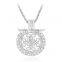 2016 New Vintage Hollow Out Round Gold Plated Rhinestone Pendant Necklace Long Chain for Women Jewelry Gifts