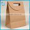 Kraft paper bag for food with handle hand bag with hook and loop for gifts hook and loop paper bag for scarf