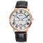 2016 latest WEIQIN W40002 unisex 40mm diameter leather strap day date featured roman numerals watch